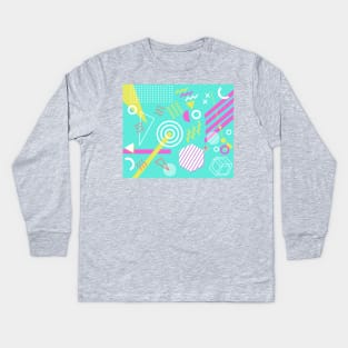 90s geometric pattern Kids Long Sleeve T-Shirt